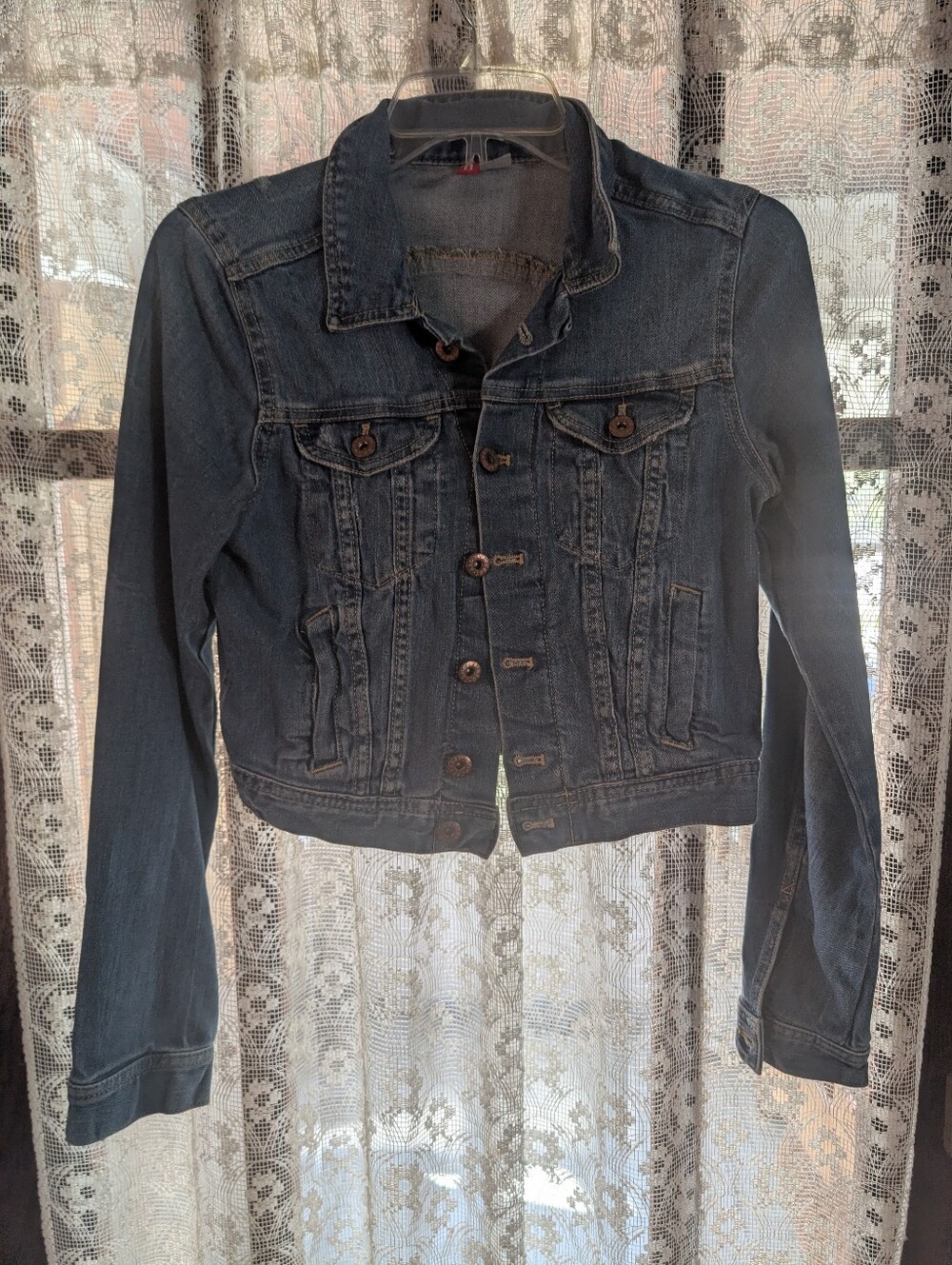 Divided Dark Blue Denim Cropped Jacket